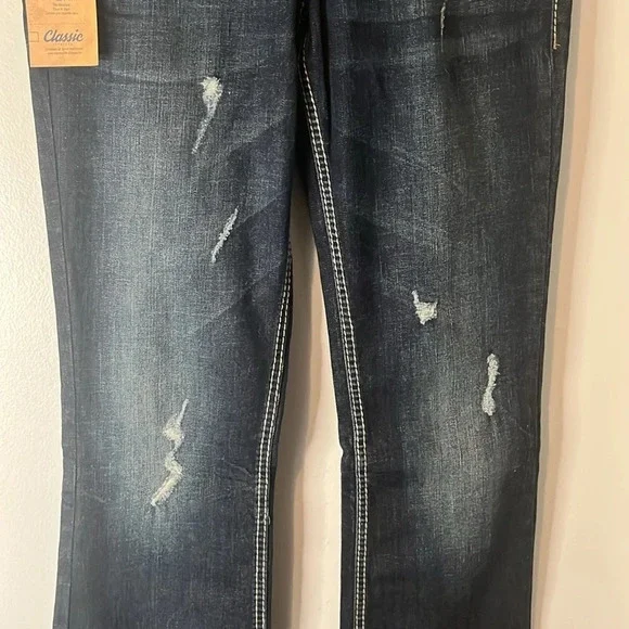 NWT Silver Jeans Co Suki Mid Rise Boot Cut Stretch Sequin Distressed Denim Sz 28 - Picture 3 of 14